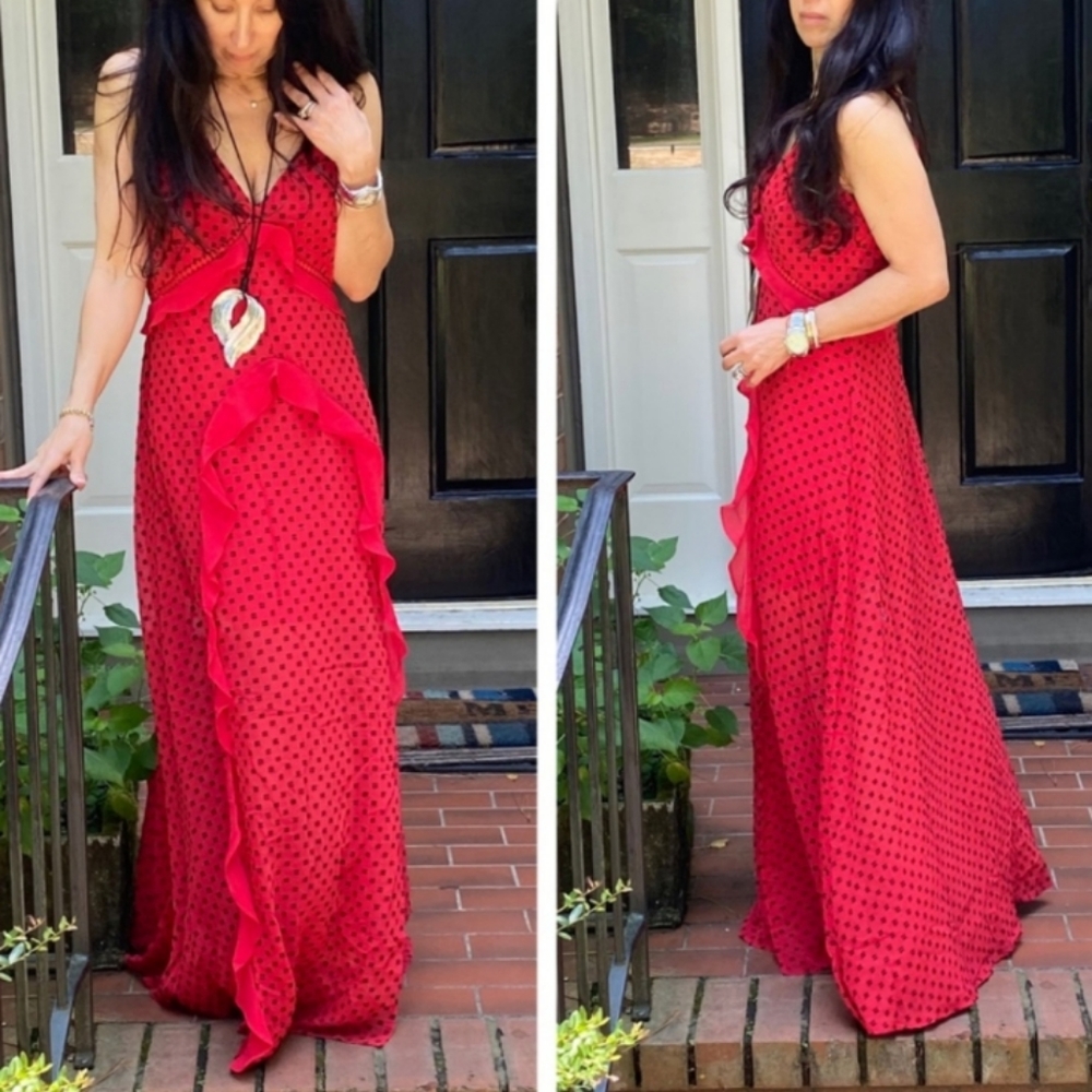 Gorgeous  Red and Black Maxi Dress